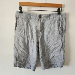 Wallin Bros Blue Shorts 34W Linen Cotton Blend